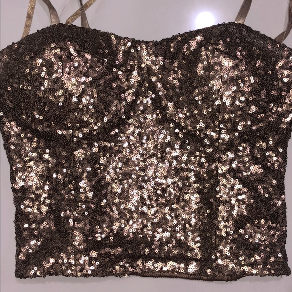 Gold bustier top